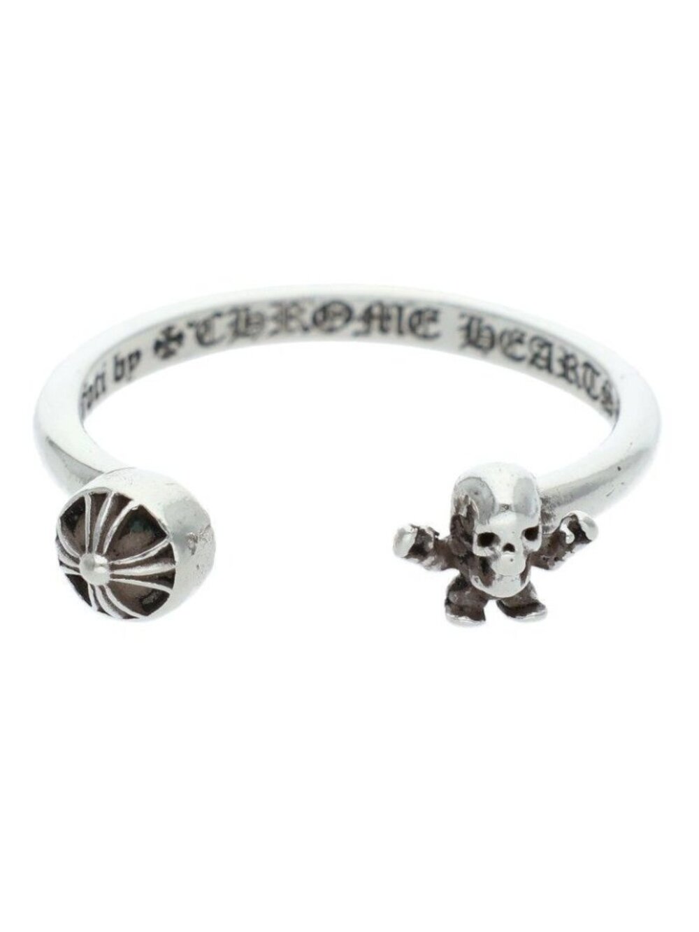 Chrome Hearts Bubblegum Foti Cross Ball Silver Ring